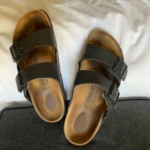 Birkenstock Girls Arizona Birko-Flor Black 4-4.5